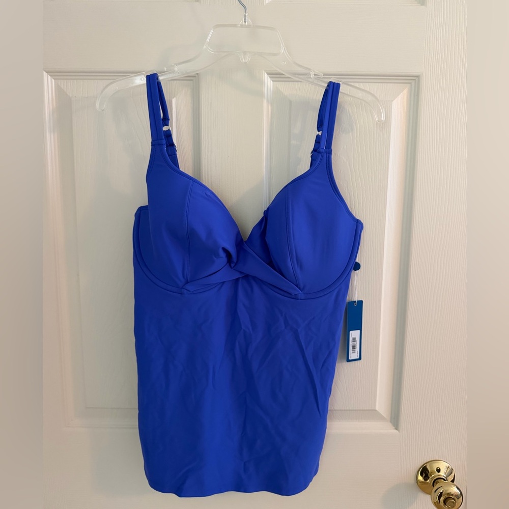 Birdsong Underwire Wrap Tankini Top 38DDD coastal waters NWT